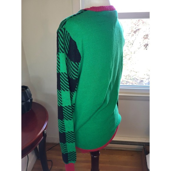 Ugly Christmas Sweater Party Reindeer Holiday Tacky Cute Hipster Measurements ⬇️ - Picture 9 of 12